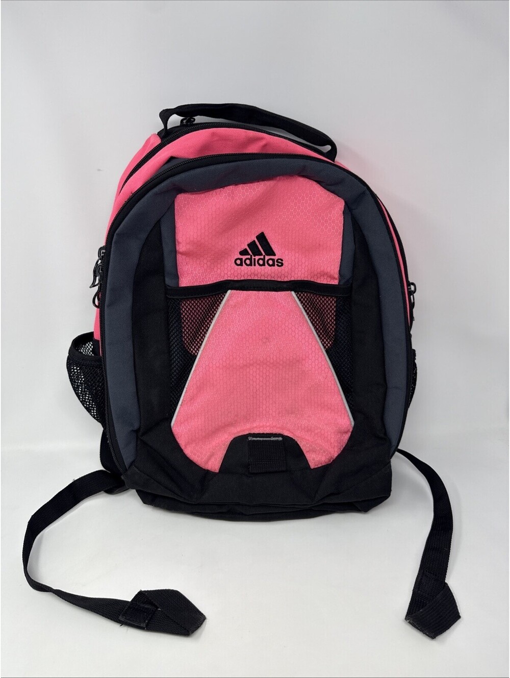 Adidas Backpack Pink with mesh pockets padded strap